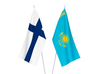 Kazakhstan and Finland flags
