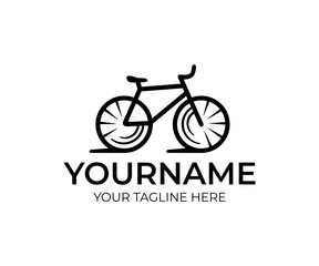 Bike in motion, fast street transport, logo design. Bicycle, cycle or velocipede, vector design and illustration