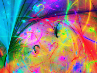 rainbow abstract fractal background 3d rendering illustration