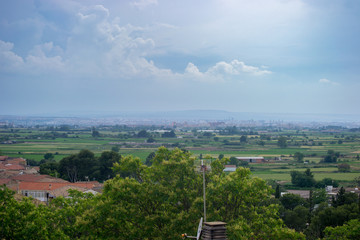 Landscape of Zaragoza city from the surroundings