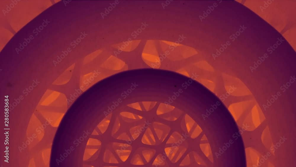 Poster Futuristic composition of rotation rounded shapes. Computer generated abstract animation with colored forms. Modern covers design with geometric pattern. 3d rendering. HD resolution.