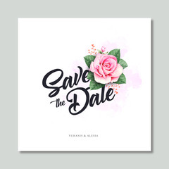 Watercolor Flower Save the Date Card