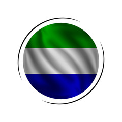 Waving Sierra Leone flag, the flag of Sierra Leone, vector illustration