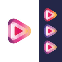 Play media logo icon colorfull, vector