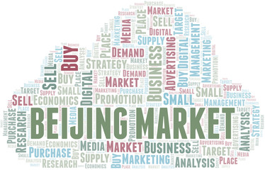 Obraz premium Beijing Market word cloud. Vector made with text only.