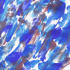 Fototapeta premium Acrylic texture blue, indigo and ultramarine. Hand work for background design
