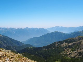 Fototapeta premium The Alps during a sunny summer day in Val Bognanco, near the town of Domodossola, Italy - June 2019.