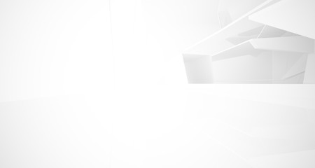 Abstract white parametric interior with window. 3D illustration and rendering.