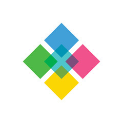 Abstract square overlaping logo template vector