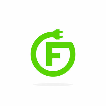 Electric Charging Vector Letter F