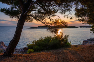 sunset on sea