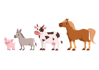 cute cattle set vector isolated