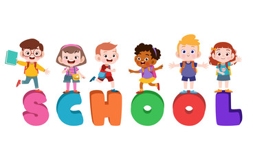 kid go to school vector illustration isolated