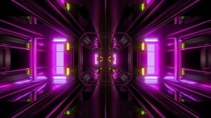 futuristic science-fiction tunnel corridor 3d illustration background