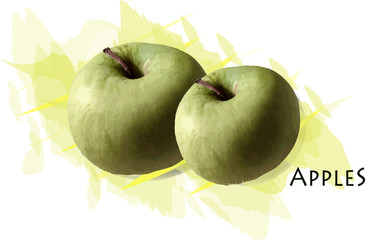 apples on white background