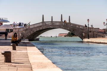 Bridge in Riva San Biasio in Venice near the Venetian Arsenal