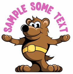 Cartoon style teddy bear, vector cartoon character.