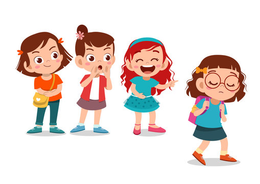 kids bullying at school vector illustration