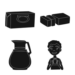 Vector illustration of diet and farm icon. Set of diet and dairy stock vector illustration.