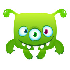 Funny cartoon monster. Vector Halloween illustration