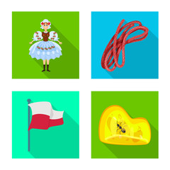 Vector design of traditional and tour symbol. Set of traditional and landmarks stock symbol for web.