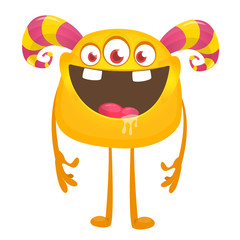 Funny cartoon monster. Vector Halloween illustration