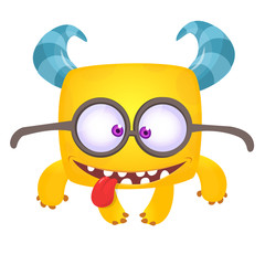 Funny cartoon monster. Vector Halloween illustration