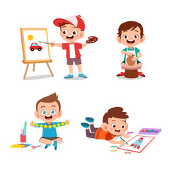 kids hobby art vector illustration