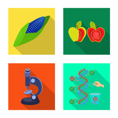 Vector illustration of test and synthetic icon. Set of test and laboratory stock vector illustration.