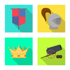 Isolated object of old and culture sign. Set of old and renaissance stock symbol for web.