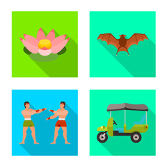 Vector design of journey and exotic sign. Set of journey and national vector icon for stock.
