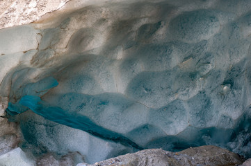 cracks in the glacier ice of Aletschgletscher