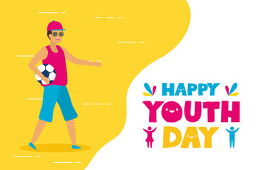 people happy youth day flat design