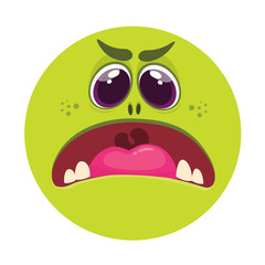 Funny cartoon monster. Vector Halloween illustration