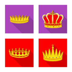 Isolated object of medieval and nobility sign. Set of medieval and monarchy stock vector illustration.