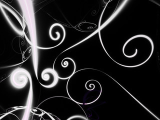 black and white abstract fractal background 3d rendering illustration