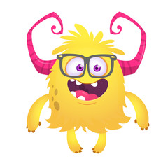 Funny cartoon monster. Vector Halloween illustration