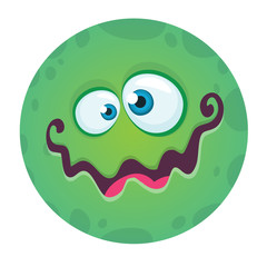 Funny cartoon monster. Vector Halloween illustration