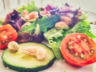 Close-up of a fresh vegetable salad