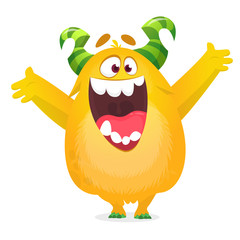 Funny cartoon monster. Vector Halloween illustration