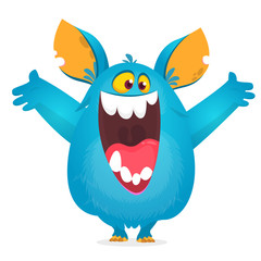 Funny cartoon monster. Vector Halloween illustration