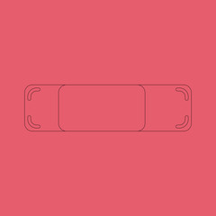 Eraser icon in outline style on pink background.