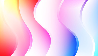 Template Background With Wave Geometric Shape. For Your Design Wallpaper, Presentation, Banner, Flyer, Cover Page, Landing Page. Colorful Vector Illustration