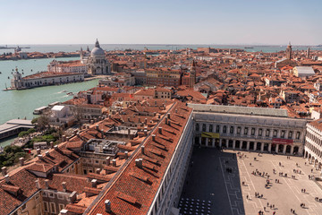 Panoramic view of Venice Italy from St Mark's Campanile