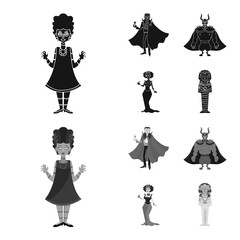 Vector illustration of mystic and hell icon. Set of mystic and devilry stock vector illustration.