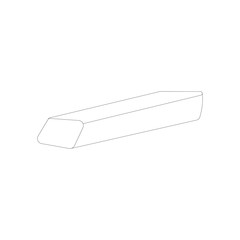 Simple eraser icon in outline style isolated on white background.