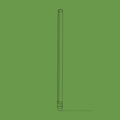 Pencil icon in outline style on green background.