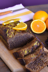 Integral orange and chocolate biscuit cake.