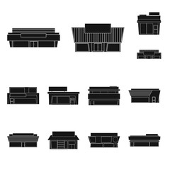 Isolated object of architecture and cityscape icon. Collection of architecture and supermarket stock symbol for web.