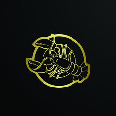 golden lobster logo icon